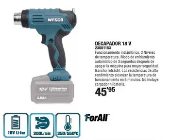 Oferta de Decapador 18 V por 45,95€ en Cifec