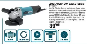 Oferta de Amoladora Con Cable 125mm por 39,95€ en Cifec