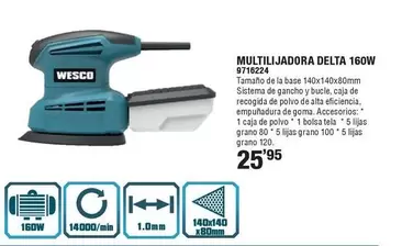 Oferta de Wesco - Multilijadora Delta 160w por 25,95€ en Cifec