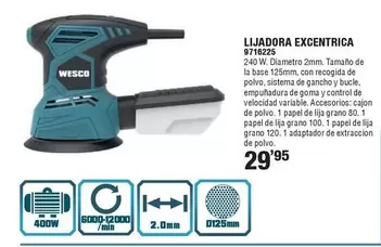 Oferta de Lijadora Excentrica 9716225 por 29,95€ en Cifec