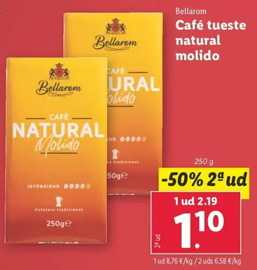 Oferta de Bellarom - Cafe Tueste Natural Molido por 2,19€ en Lidl