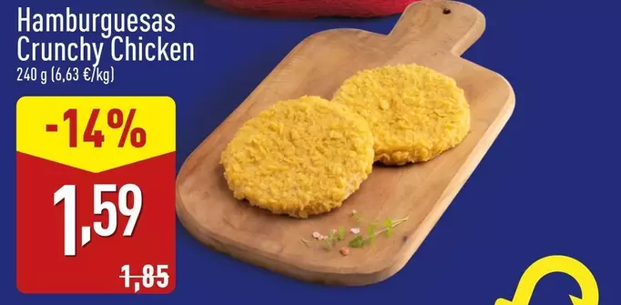 Oferta de Hamburguesas Crunchy Chicken por 1,59€ en ALDI