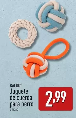 Oferta de Baldo - Juguete De Cuerda Para Perro por 2,99€ en ALDI