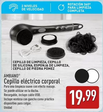 Oferta de Ambiano - Cepillo Eléctrico Corporal por 19,99€ en ALDI