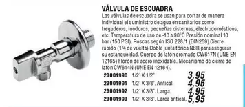 Oferta de Valvula De Escuadra por 3,95€ en Cofac