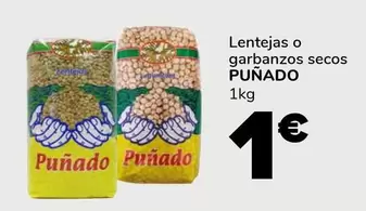 Oferta de Punado - Lentejas O Garbanzos Secos por 1€ en Supeco