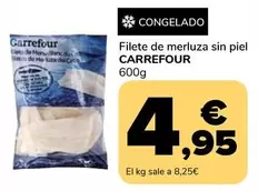 Oferta de Carrefour - Filete De Merluza Sin Piel por 4,95€ en Supeco