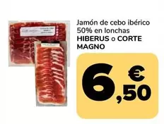 Oferta de Hiberus - Jamón De Cebo Ibérico 50% En Lonchas por 6,5€ en Supeco