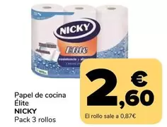 Oferta de Nicky - Papel De Cocina Elite por 2,6€ en Supeco