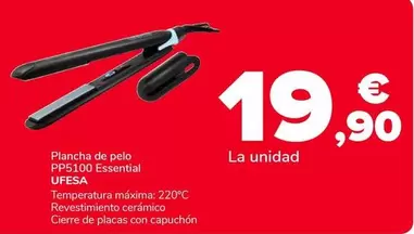 Oferta de Ufesa - Plancha De Pelo Essential por 19,9€ en Supeco