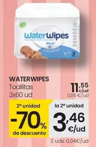 Oferta de Waterwipes - Toallitas por 11,55€ en Eroski