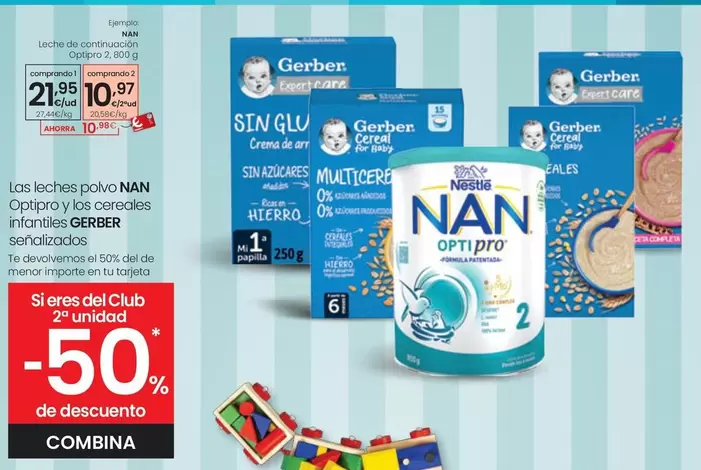 Oferta de Nan - Leche De Continuación Optipro 2 por 21,95€ en Eroski