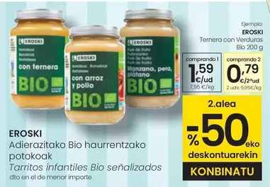 Oferta de Eroski - Tarritos Infantiles Bio  por 1,59€ en Eroski