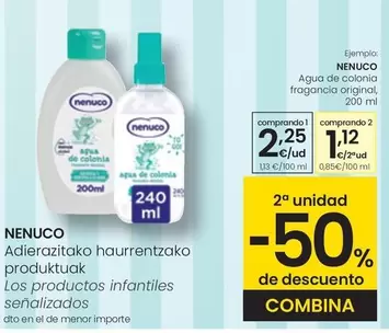 Oferta de Nenuco - Agua De Colonia Fragancia Original por 2,25€ en Eroski