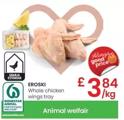 Oferta de Eroski - Whole Chicken Wings Tray por 3,84€ en Eroski