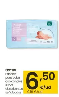 Oferta de Eroski - Paneles Para Bebe Con Canales Super Absorbentes Senalizados por 6,5€ en Eroski