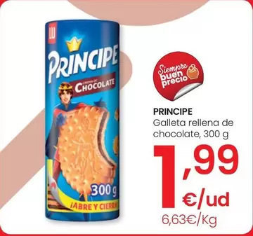 Oferta de Príncipe - Galleta Rellena De Chocolate por 1,99€ en Eroski