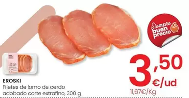 Oferta de Eroski - Filetes De Lomo De Cerdo Adobado Corte Extrafino por 3,5€ en Eroski