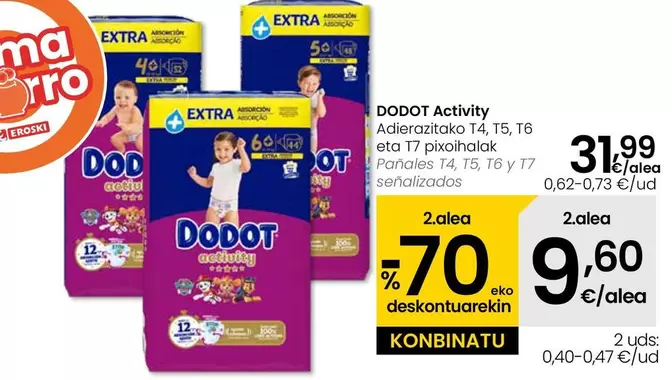 Oferta de Dodot - Activity Panales por 31,99€ en Eroski