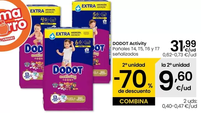 Oferta de Dodot - Activity Panales por 31,99€ en Eroski