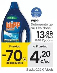 Oferta de Wipp - Detergente Gel Azul por 13,99€ en Eroski