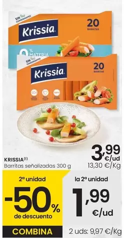 Oferta de Krissia - Barritas Señalizadas por 3,99€ en Eroski