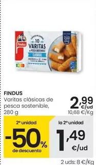 Oferta de Findus - Varitas Clasicas De Pesca Sostenible por 2,99€ en Eroski