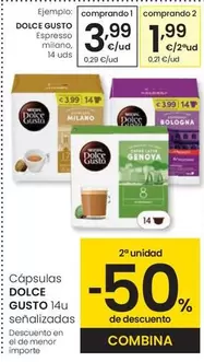 Oferta de Dolce Gusto - Espresa Milano por 3,99€ en Eroski