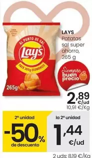 Oferta de Lay's - Patatas Sal Super Anorro por 2,89€ en Eroski