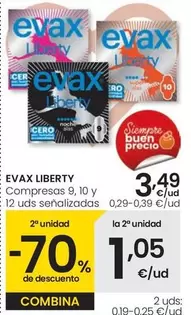 Oferta de Evax - Liberty Compresas por 3,49€ en Eroski