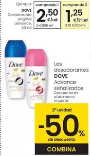 Oferta de Dove - Desodorante Original Advance por 2,5€ en Eroski