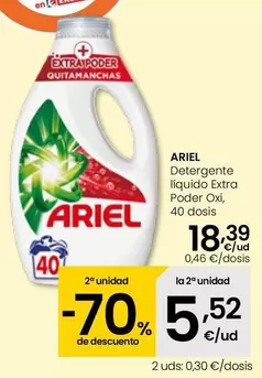 Oferta de Ariel - Detergente Líquido Extra Poder Oxi por 18,39€ en Eroski