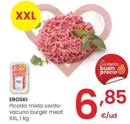 Oferta de Eroski - Picada Mixta Cerdo- Vacuno Burger Meat Xxl por 6,85€ en Eroski