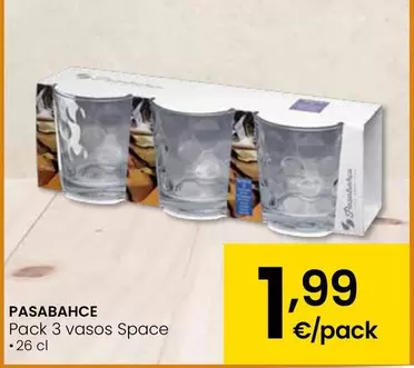 Oferta de Pasabahce - Pack 3 Vasos Space  por 1,99€ en Eroski