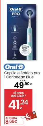 Oferta de Oral B - Cepillo Eléctrico Pro 1 Caribeean Blue por 49,9€ en Eroski