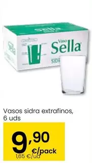 Oferta de Vasos Sidra Extrafinos por 9,9€ en Eroski