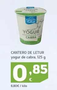 Oferta de El Cantero de Letur - Yogur De Cabra por 0,85€ en HiperDino