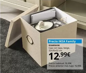 Oferta de Kvarnvik - Caja Con Tapa, Beige por 12,99€ en IKEA