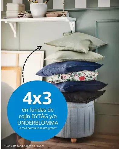 Oferta de En Fundas De Cojin Dytag Y/o Underblomma  en IKEA