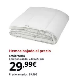 Oferta de Smasporre - Edredón Cálido, 240x220 Cm por 29,99€ en IKEA