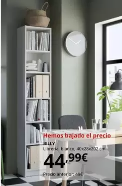 Oferta de Billy - Librería, Blanco, 40x28x202 Cm por 44,99€ en IKEA