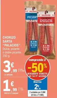 Oferta de Palacios - Chorizo Sarta por 3,99€ en E.Leclerc