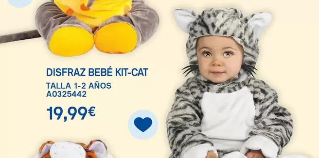 Oferta de Disfraz Bebe Kit Cat por 19,99€ en Juguettos