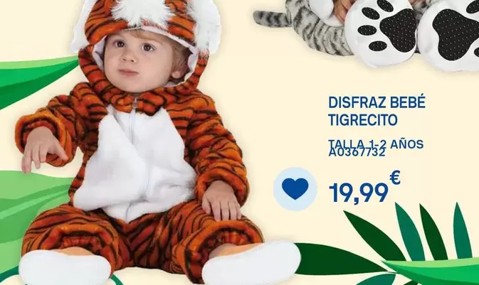 Oferta de Disfraz Bebe Tigrecito por 19,99€ en Juguettos