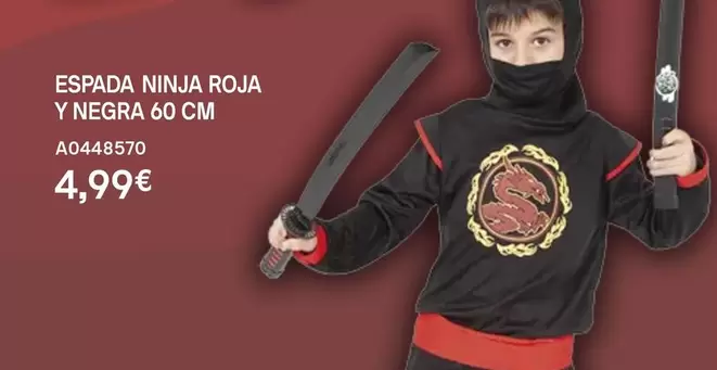 Oferta de Espada Ninja Roja Y Negra  por 4,99€ en Juguettos