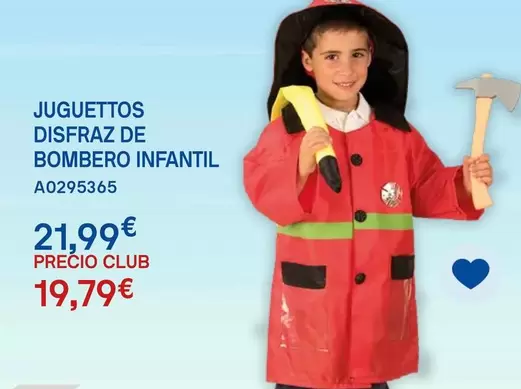 Oferta de Juguettos Disfraz De Bombero Infantil por 21,99€ en Juguettos