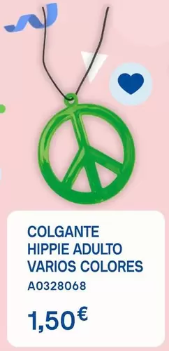 Oferta de Colgante Hippie Adulto Varios Colores por 1,5€ en Juguettos