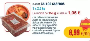 Oferta de Callos Caseros por 6,99€ en Abordo