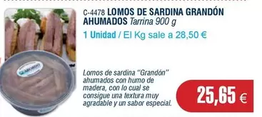 Oferta de Abordo - Lomos De Sardina Grandón Ahumados por 25,65€ en Abordo