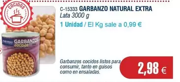 Oferta de Abordo - Garbanzo Natural Extra por 2,98€ en Abordo